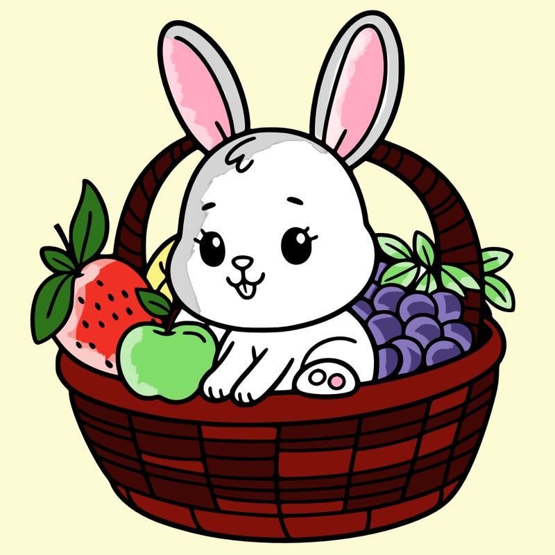 bunny in a fruit basket