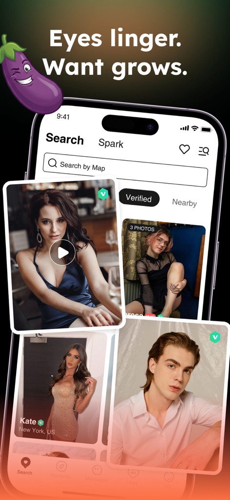 Transgender Dating: Translr - Bildschirm einer mobilen App, der verifizierte Transgender-Dating-Profile und Suchoptionen anzeigt.