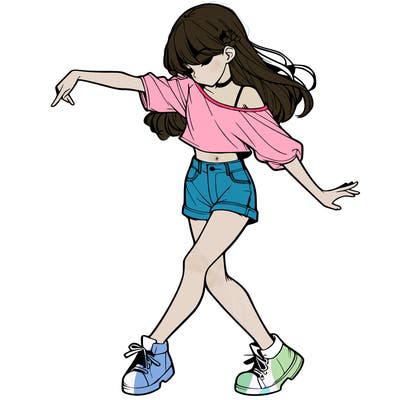 realistic girl danceing