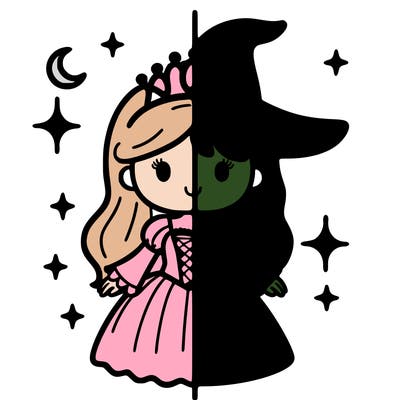 split princess and witch
