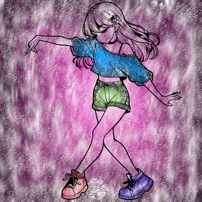 realistic girl danceing