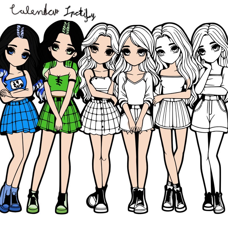 a group of girls realistic