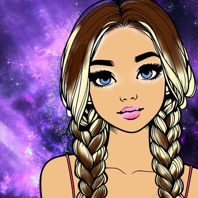 realistic girl with braids