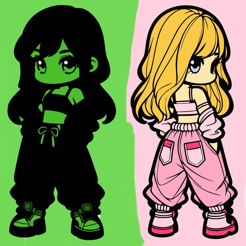 girl in crop top and baggy pants