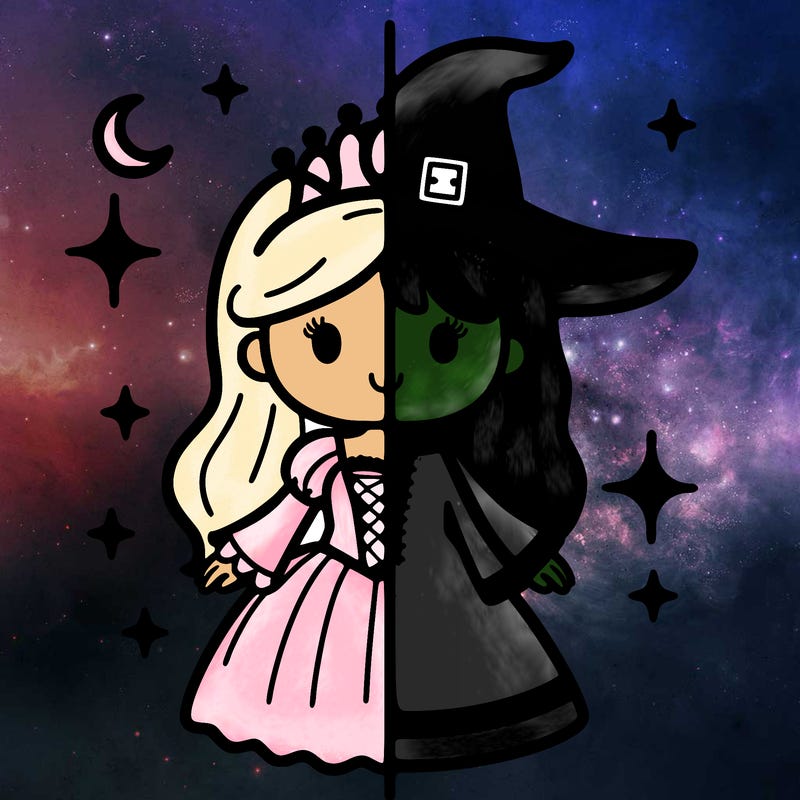 split princess and witch