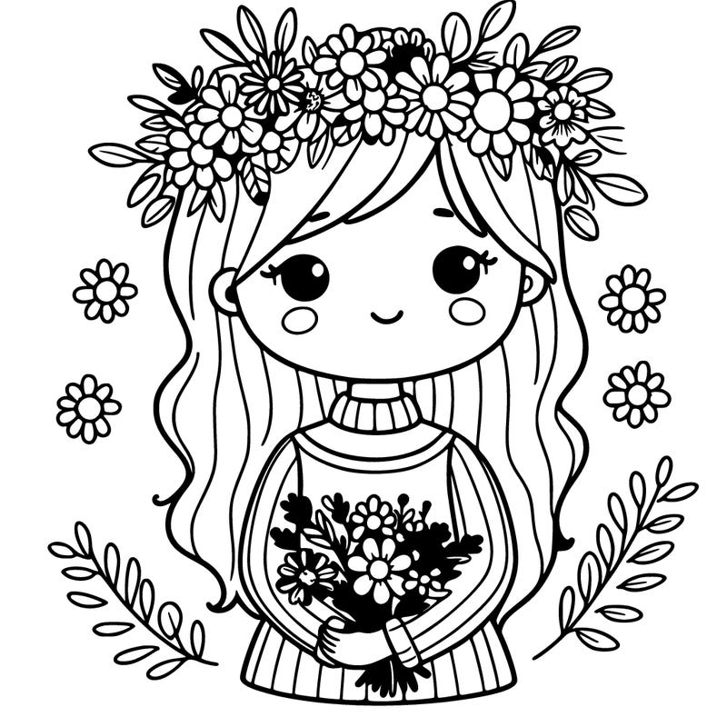 girl with flowers crown