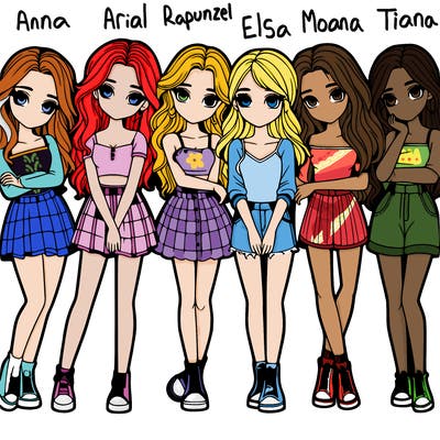 a group of girls realistic