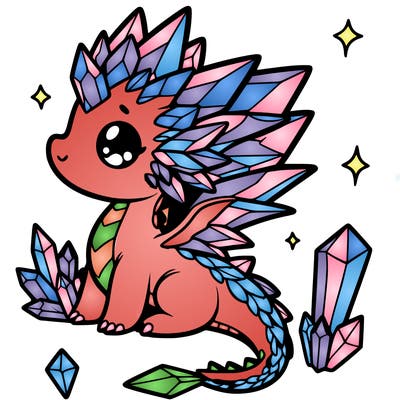 little cute crystal dragon