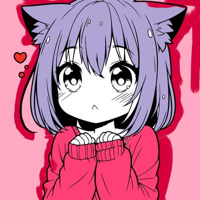 shy anime catgirl