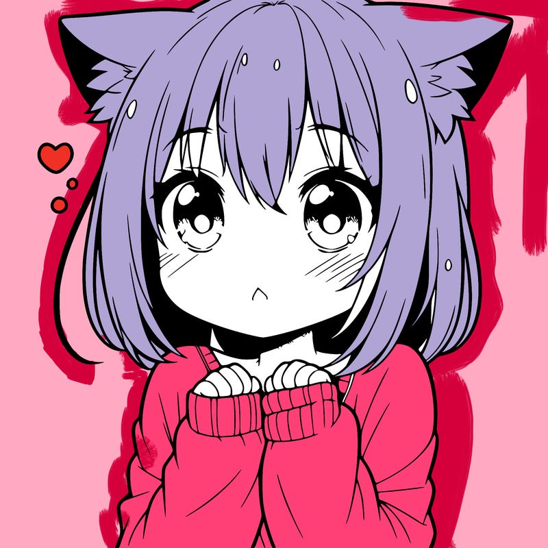 shy anime catgirl