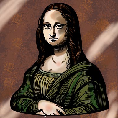 the realistic art piece, the mona lisa