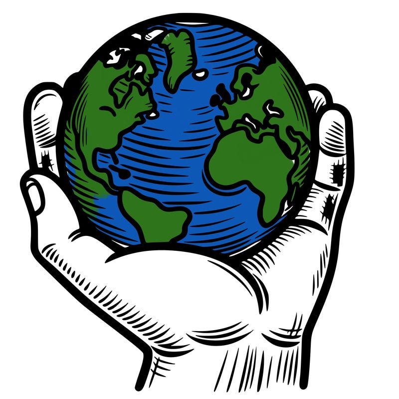 hand holding earth