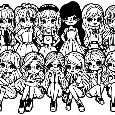 a group of 12 girls