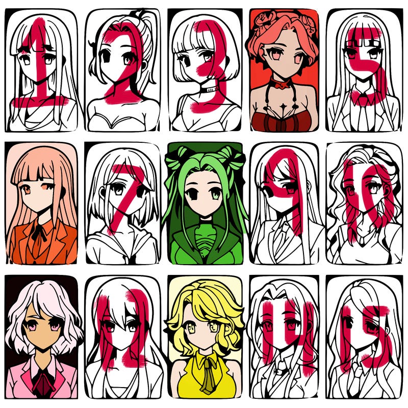 girls that look diffrent anime