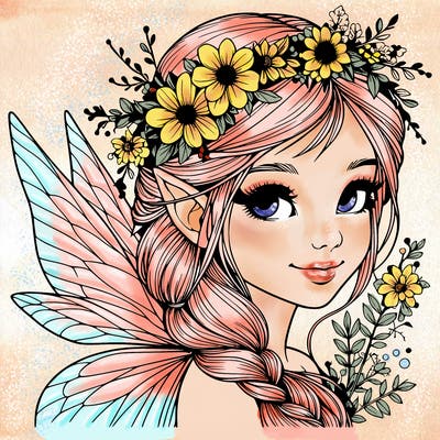 beautiful realistic fairy portrait