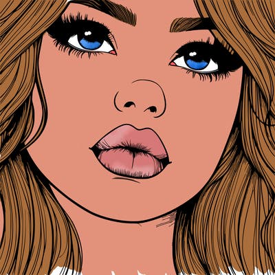 really realistic girl with lips