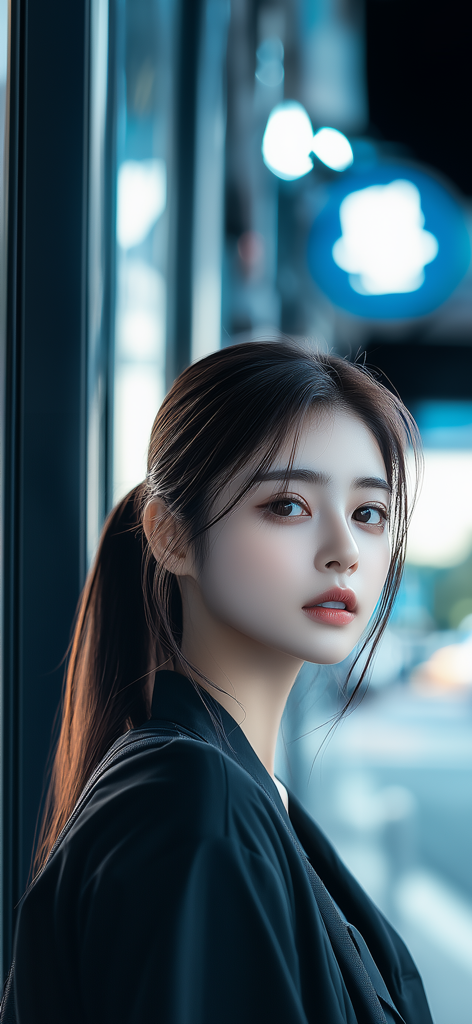 Portrait of a young professional woman in a city setting representing private photo storage