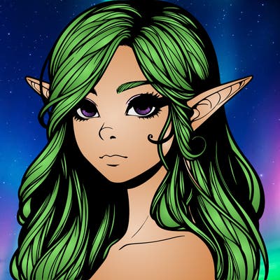 elf girl realistic dark fantasy