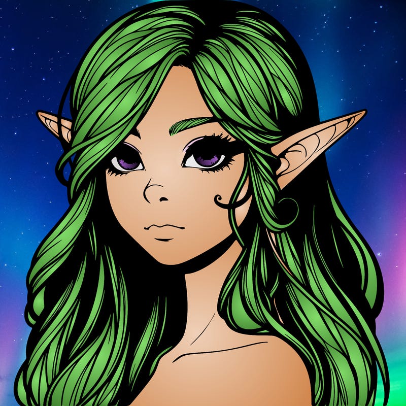 elf girl realistic dark fantasy