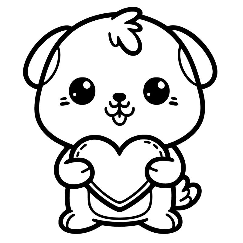 animal holding a heart