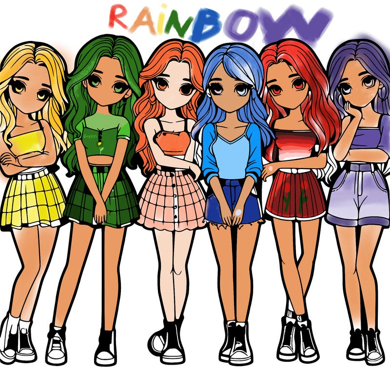 a group of girls realistic