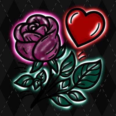 rose and heart