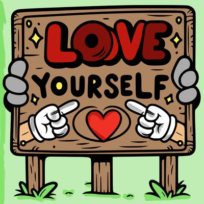 a sign where it is written: love yourself