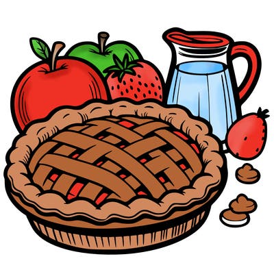 a pie of food