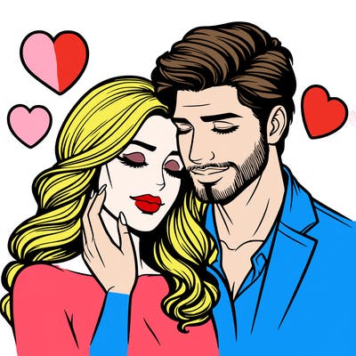 man and woman in love realistic
