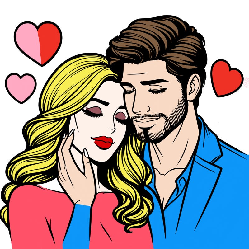 man and woman in love realistic