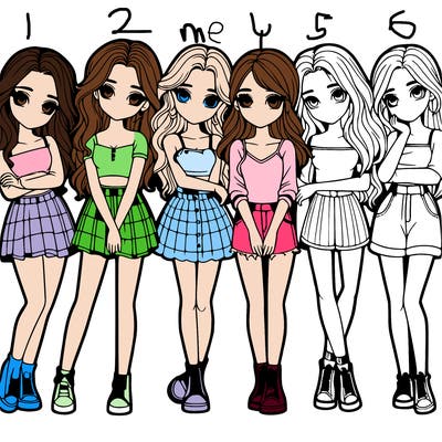 a group of girls realistic