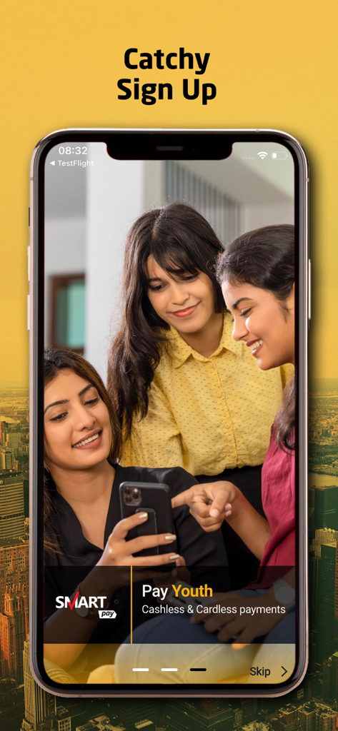 BOC SmartPay onboarding screen featuring the Pay Youth cashless and cardless payment service