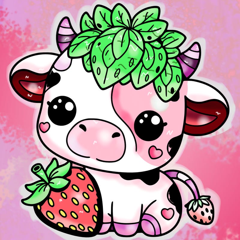 cute strawberry cow