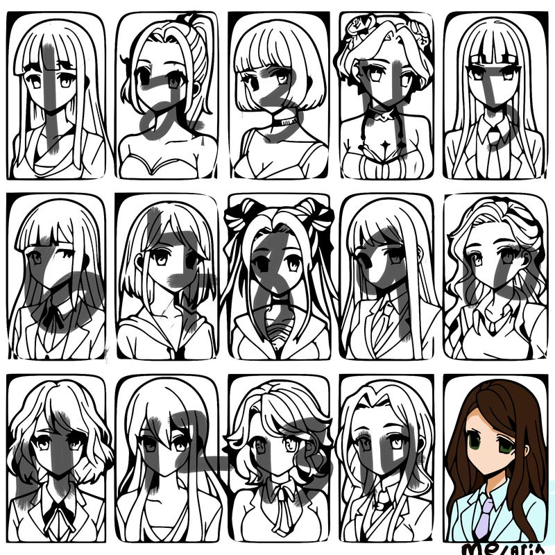 girls that look diffrent anime