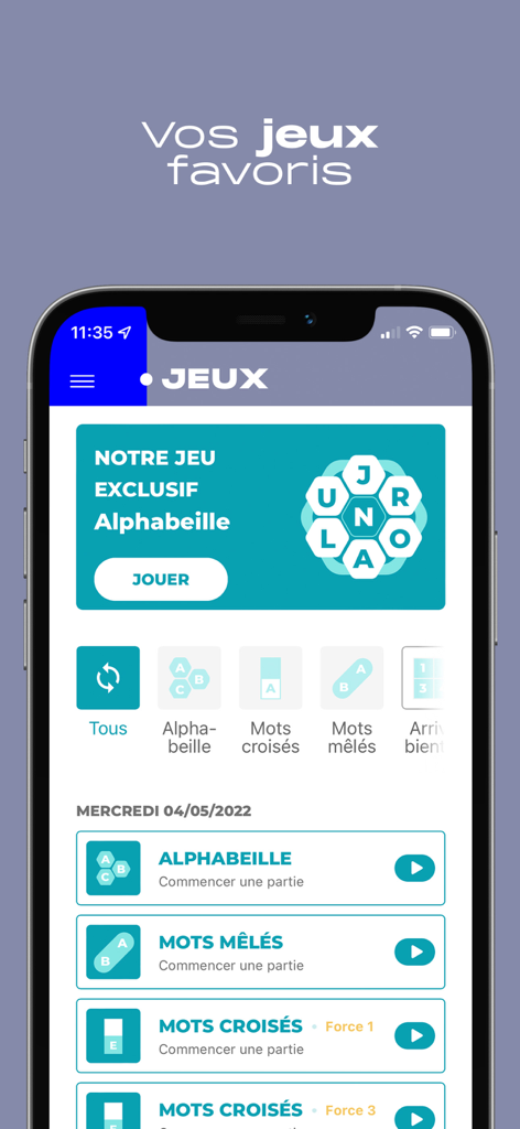 Sudinfo-Nachrichten-App Spielebereich mit Wortspielen und Rätseln