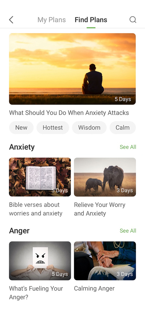Browse Bible study plans for anxiety and anger in the KJV Daily Bible Verse app