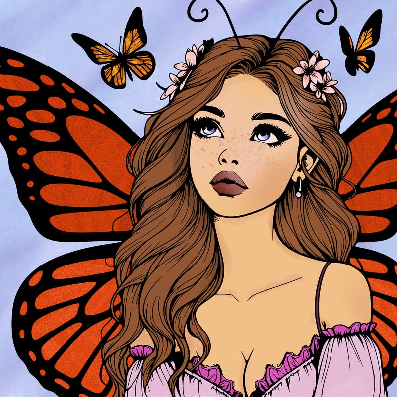 butterfly fairy realistic girl