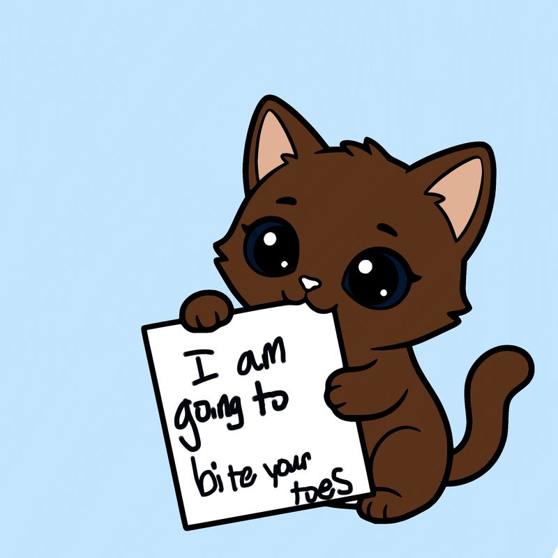 a small cat with a blank sheet of paper in its hand. the cat is sooooooo cute!