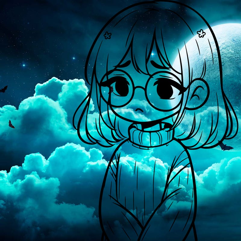 sad girl with glasses in a sweater