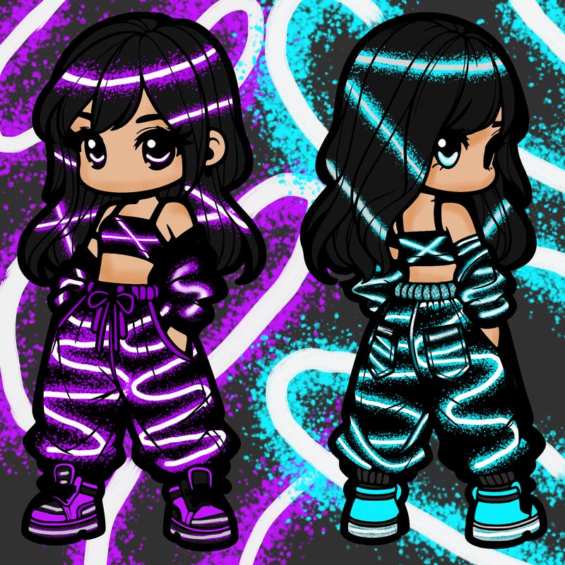 girl in crop top and baggy pants