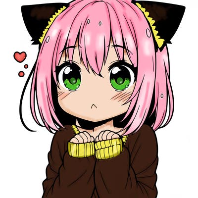 shy anime catgirl