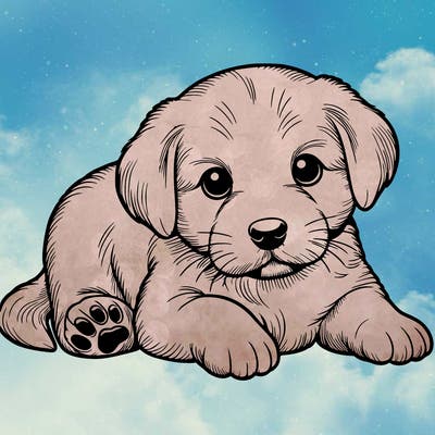 a cute realistic puppy