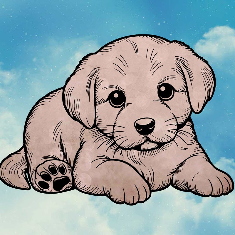 a cute realistic puppy