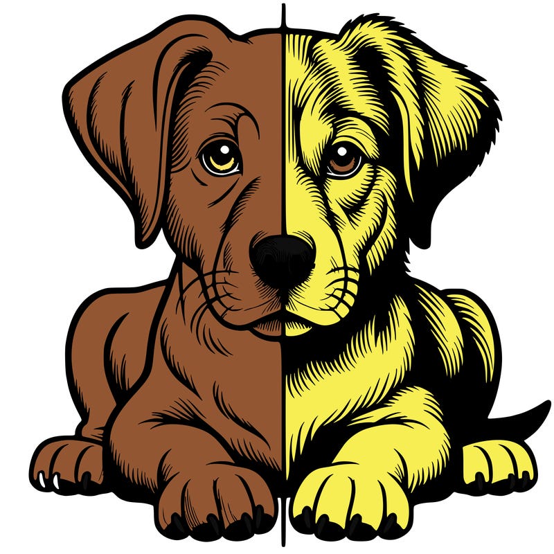 realistic dog split picture