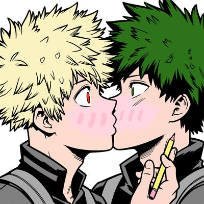bakudeku kiss realistic