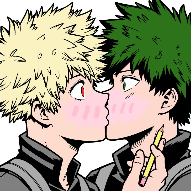 bakudeku kiss realistic