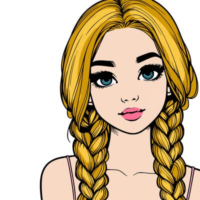 realistic girl with braids