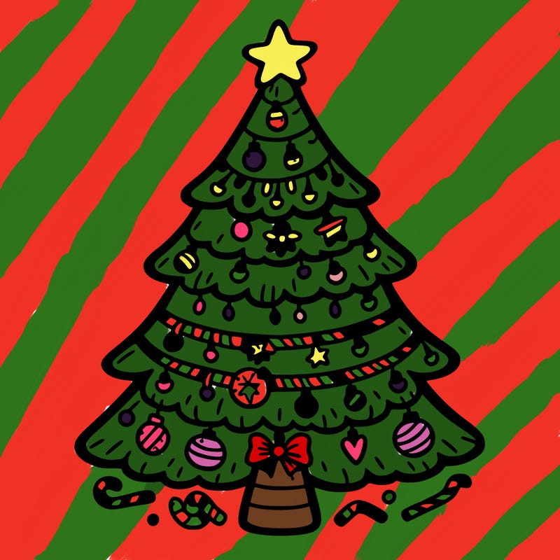 christmas tree with lots of details