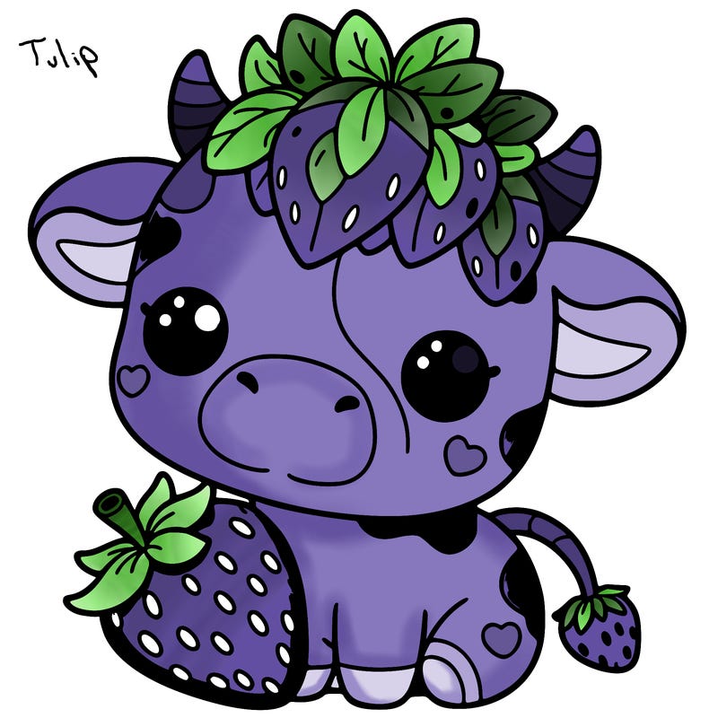cute strawberry cow