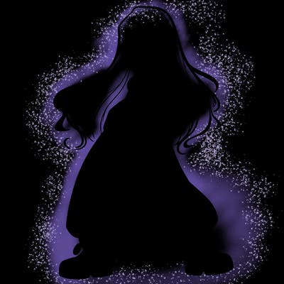 girl in baggy pants crop top and long hair